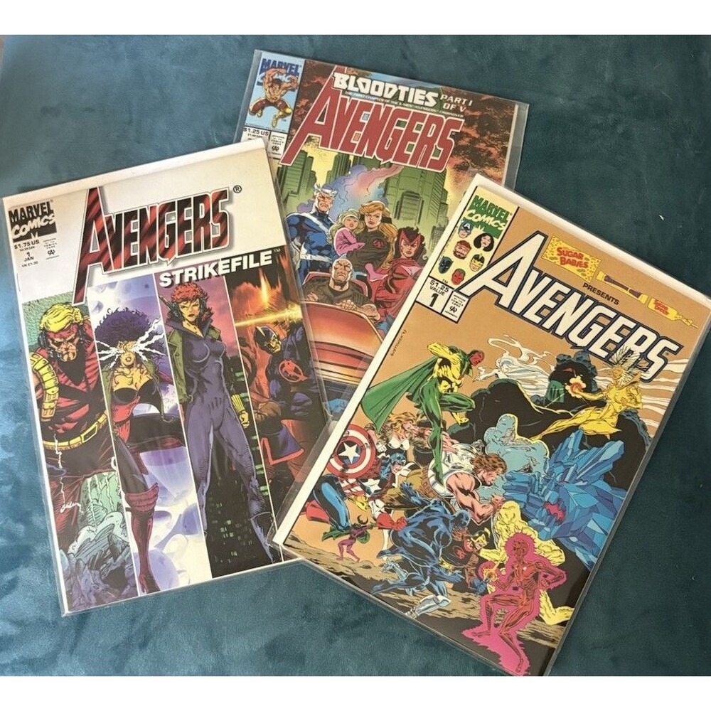 Marvel Avengers Comic Book Lot 3 Issues Boarded Superheroes Action 1984